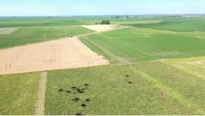 aerial view of research farm